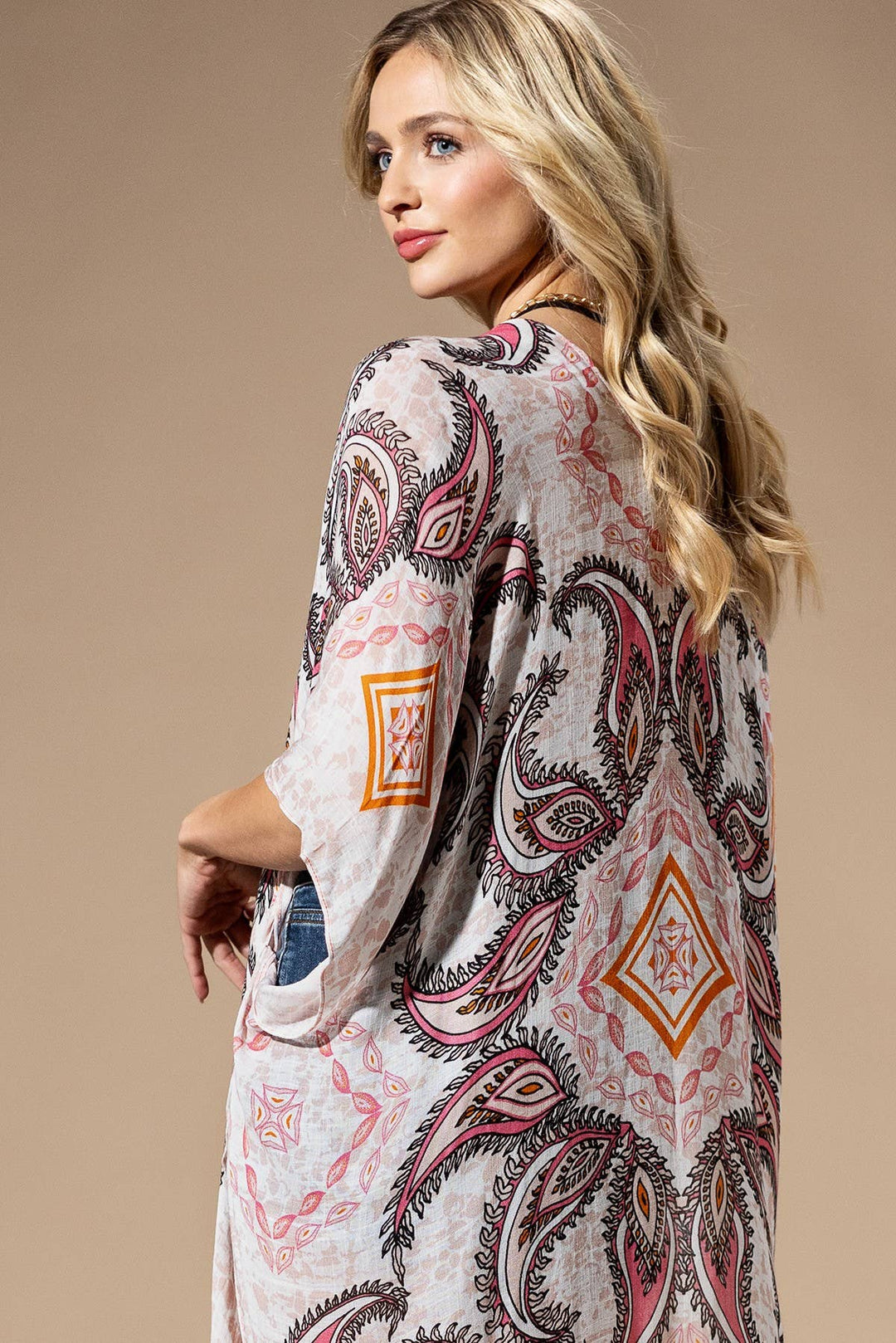 Pink Paisley Kimono