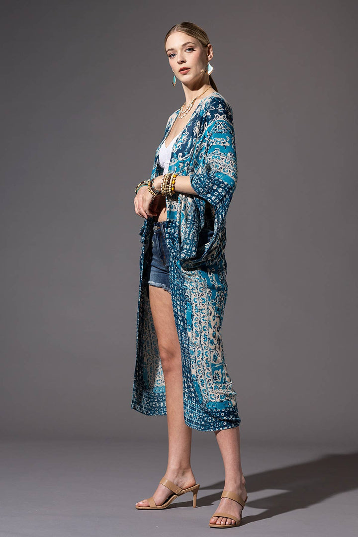 Urbanista Boho Mandala Kimono - Mustard or Blue - @Saucy Ladies