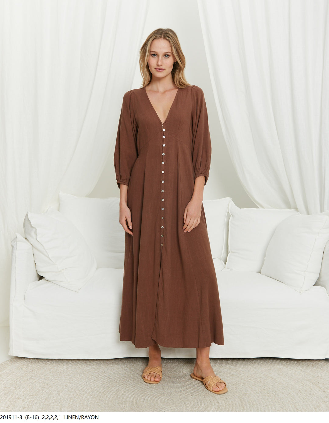 Nova Linen Blend Maxi Dress - @Saucy Ladies