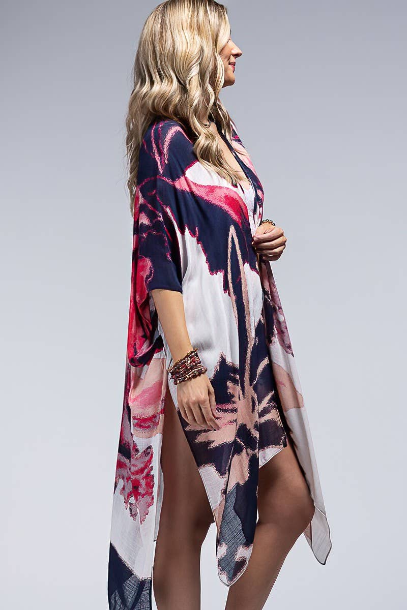 Lightweight Water Colour Floral Kimono