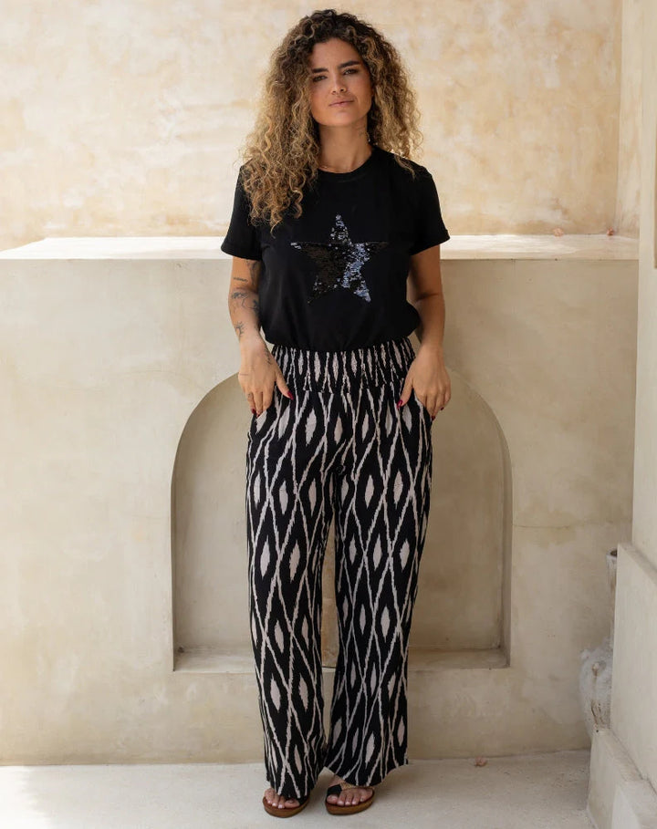 Resort Pants in Midnight Diamond Print