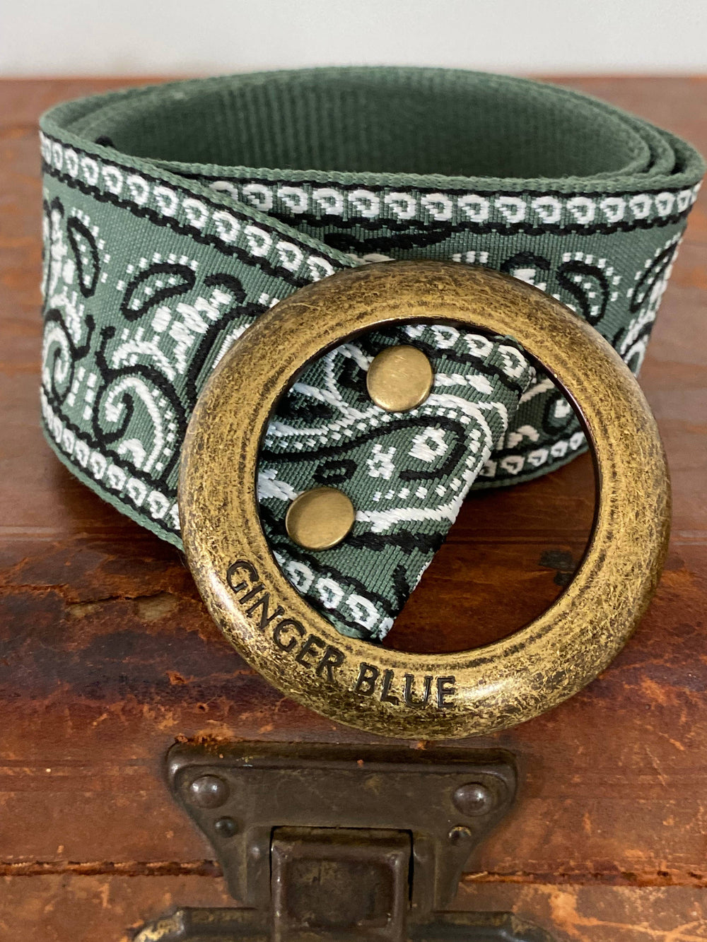 Ginger Blue Belt - Paisley Please Sage - @Saucy Ladies