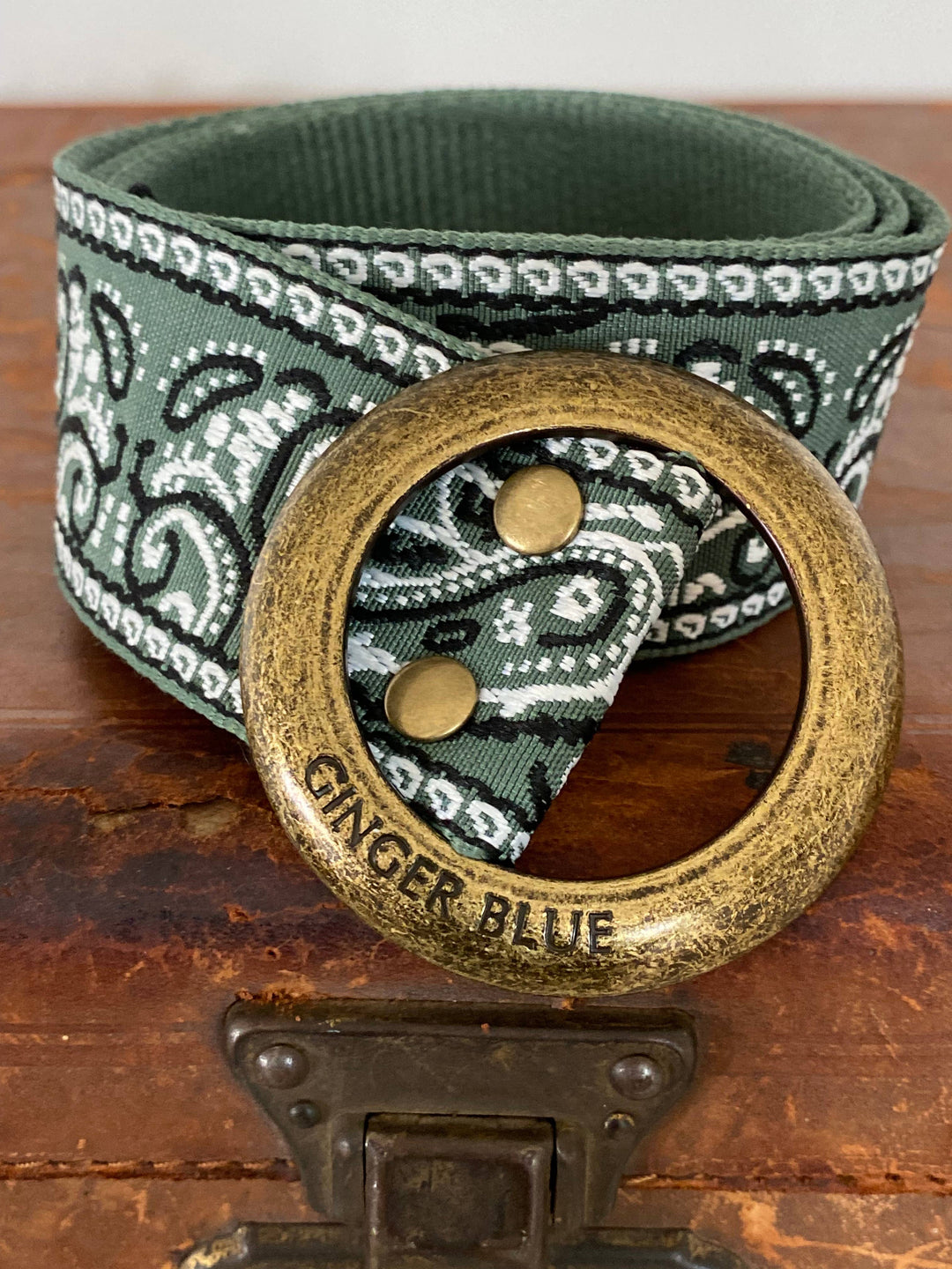 Ginger Blue Belt - Paisley Please Sage - @Saucy Ladies