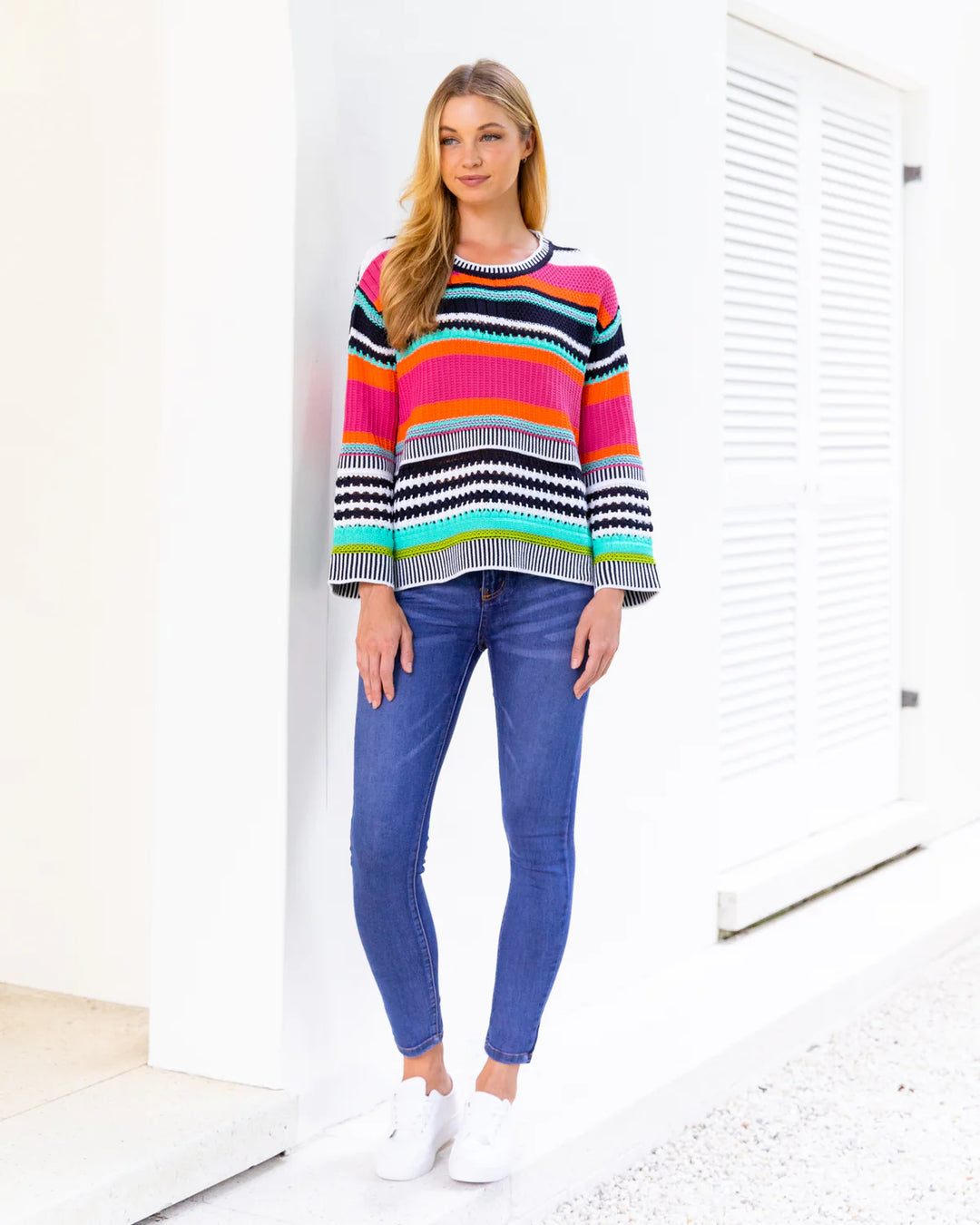 Primary Brights Multi-coloured Stripe Knit Jumper