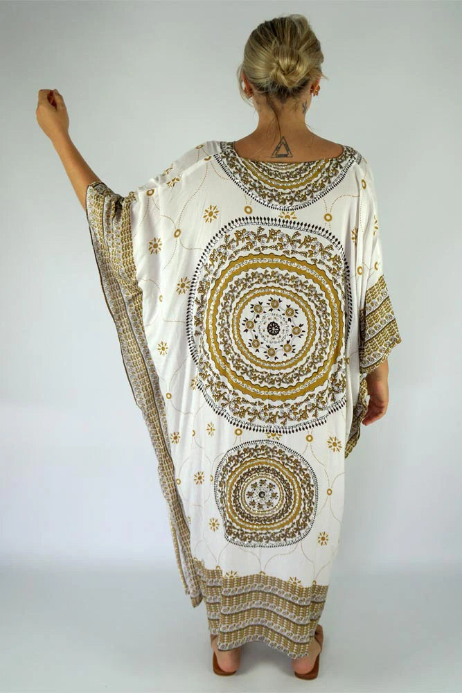 Tunisia Mandala Boho Long Kaftan