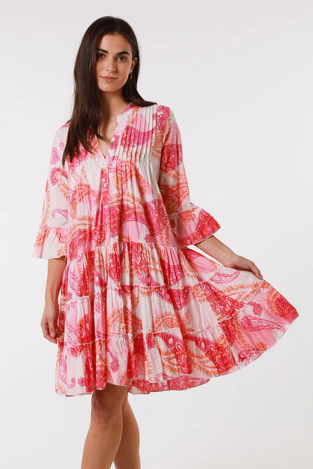 Lana Tiered Dress - Pink