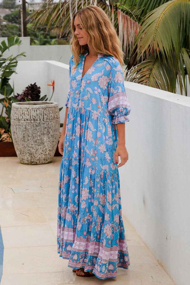 Maeve Blue Bohemian Floral Maxi Dress - @Saucy Ladies