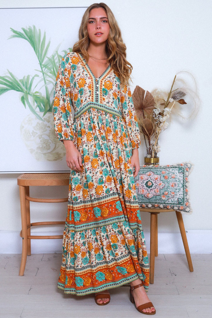 Dreamcatcher Freya Bohemian Boho Maxi Dress - @Saucy Ladies