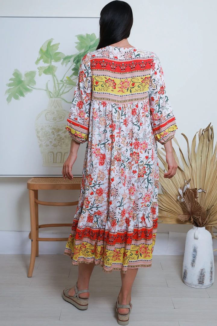 Piper Floral Folk Midi Dress - @Saucy Ladies