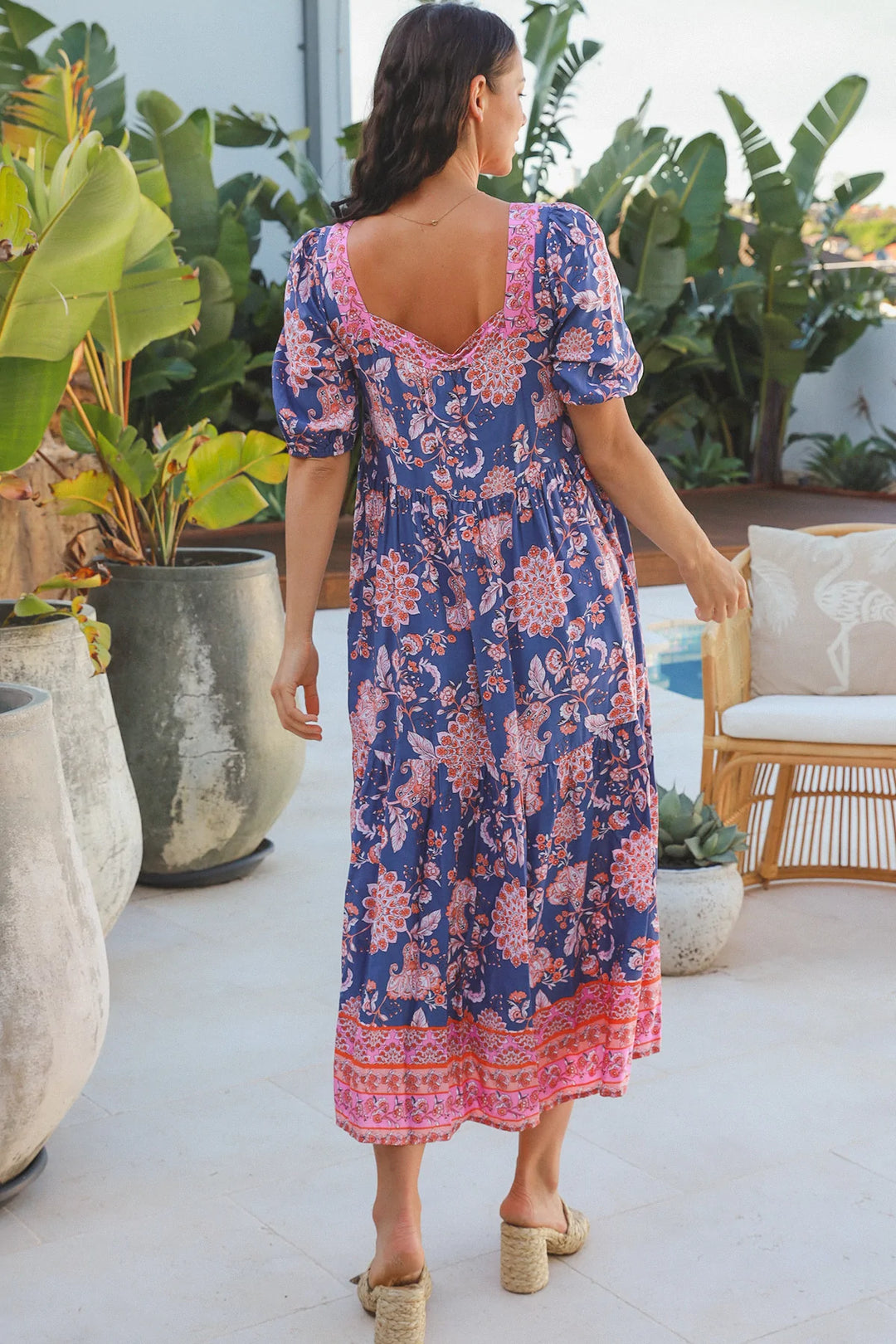 Melody Blue Pink Boho Midi Dress - @Saucy Ladies