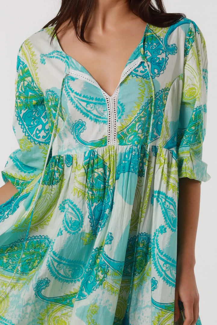 Mahale Lime Cotton Midi Dress - @Saucy Ladies