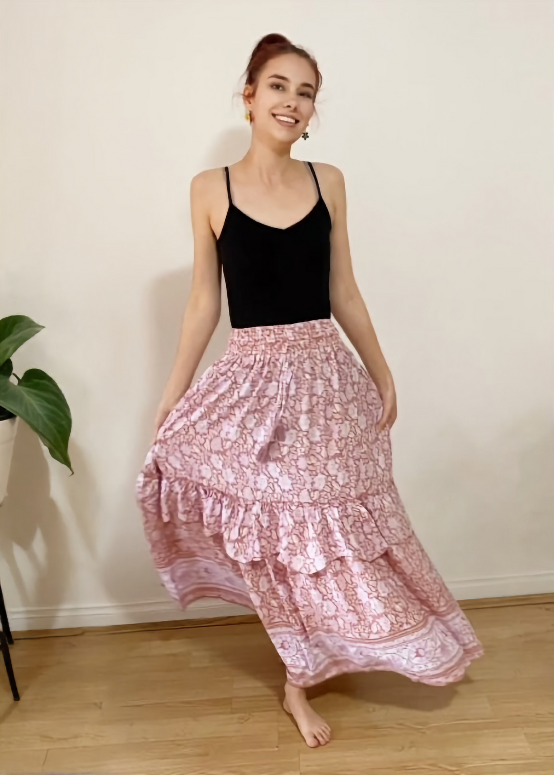 Nala Boho Ruffle Maxi Skirt