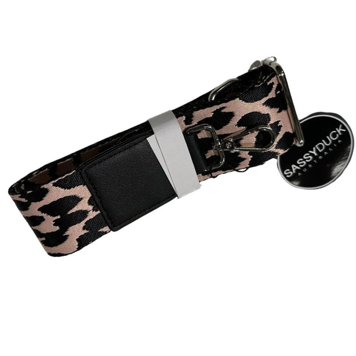 Pink animal print handbag strap