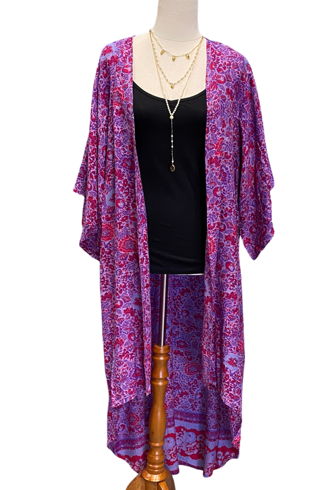 Mystical Purple Posie Boho Kimono - @Saucy Ladies