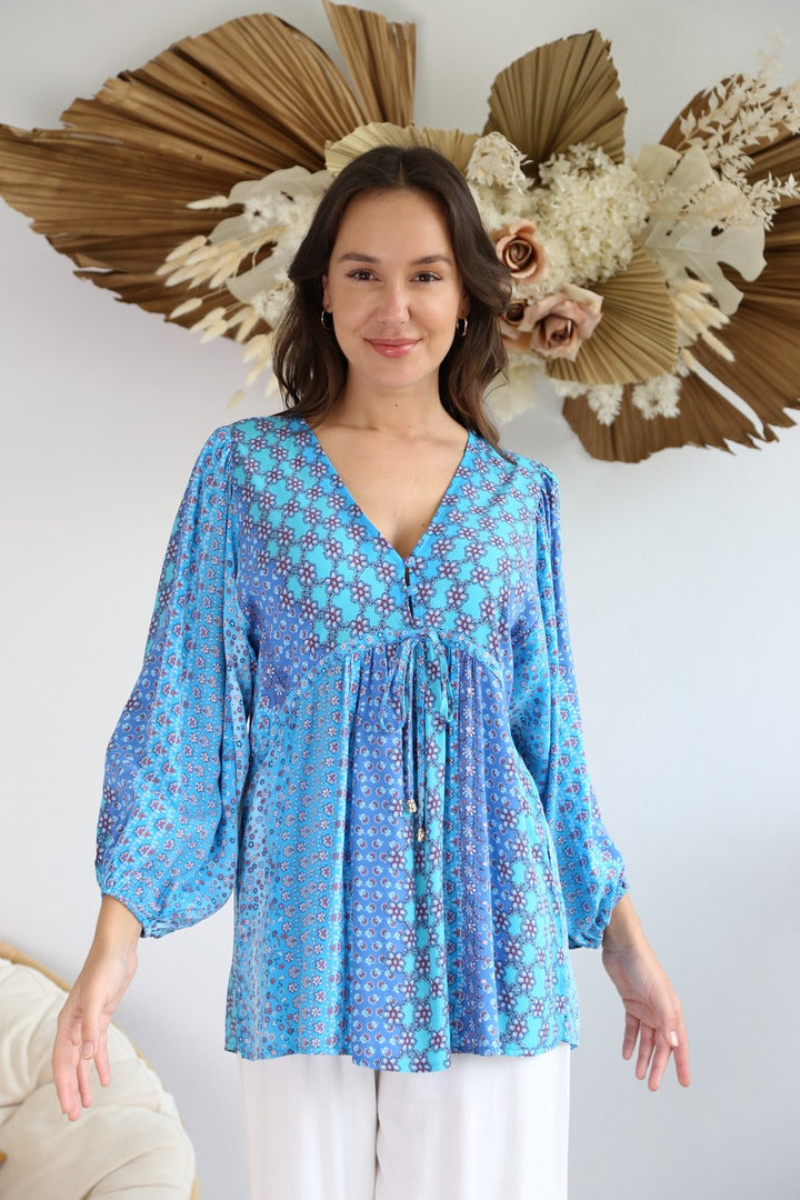 Nhadia Blue Boho Top