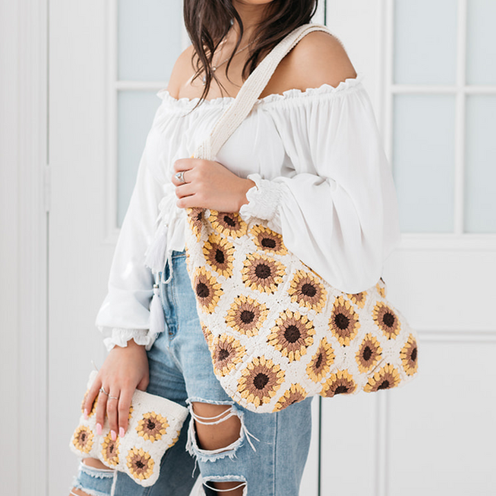 Sunflower Crochet Bag Set