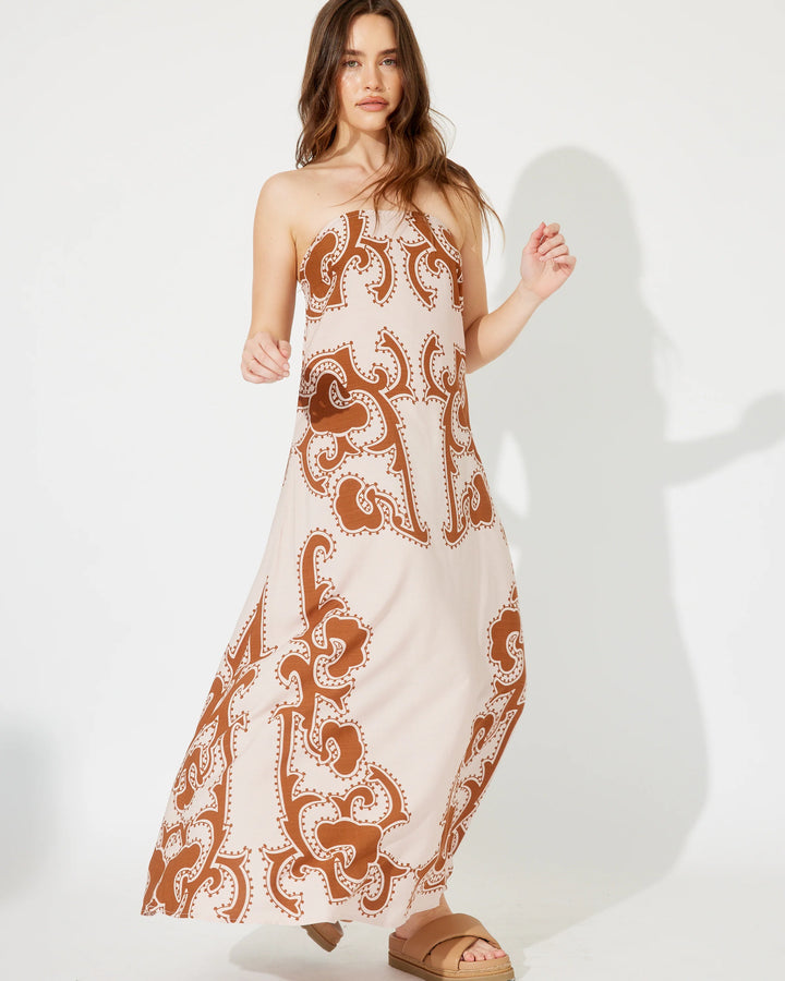 Sadie Western Strapless Maxi Dress