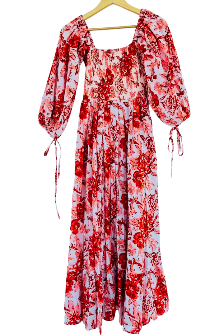 Tahitian Rose Shirred Maxi Dress - @Saucy Ladies