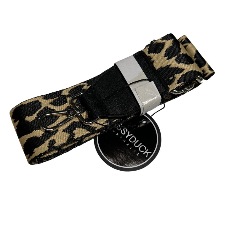 Yellow animal print handbag strap