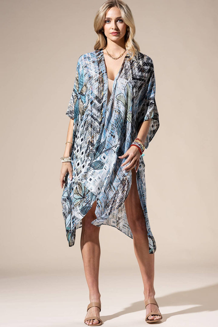 Floral Abstract Multi Kimono