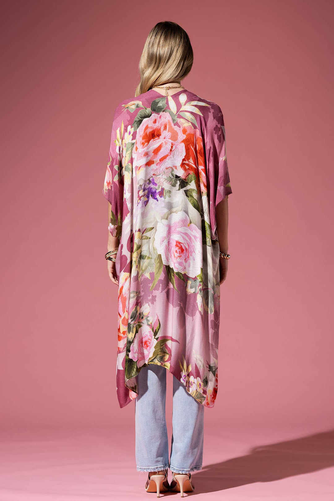 Chateau Rose Print Kimono