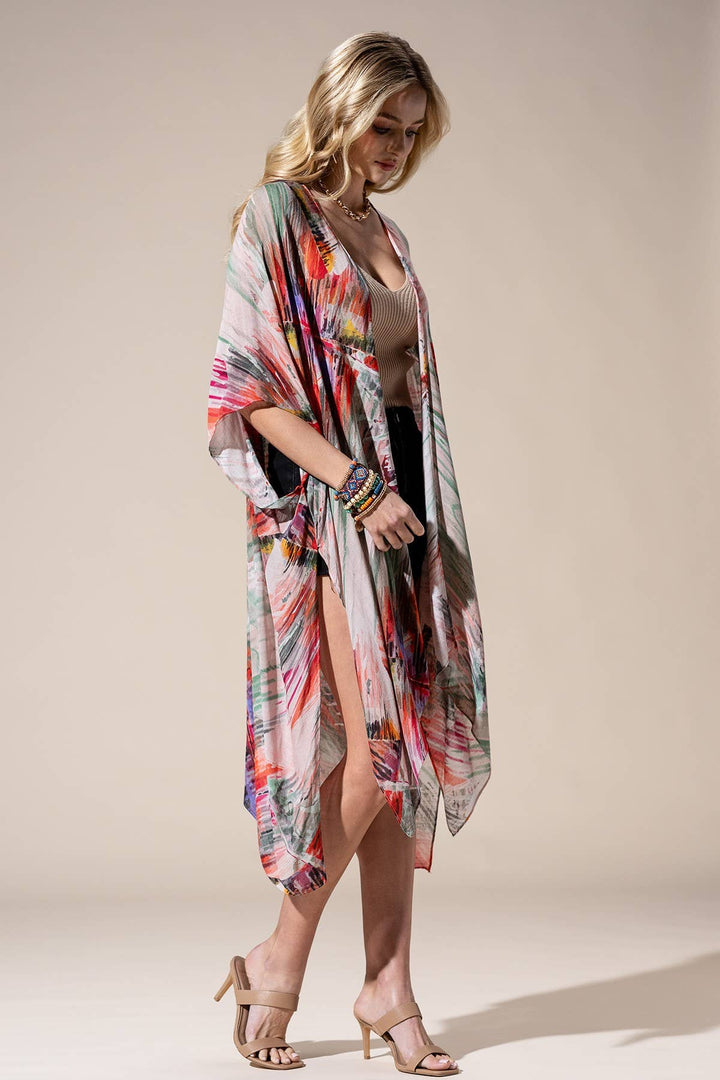 Brushstroke Multi Pastels Kimono