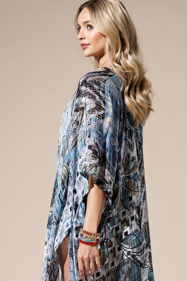 Floral Abstract Multi Kimono