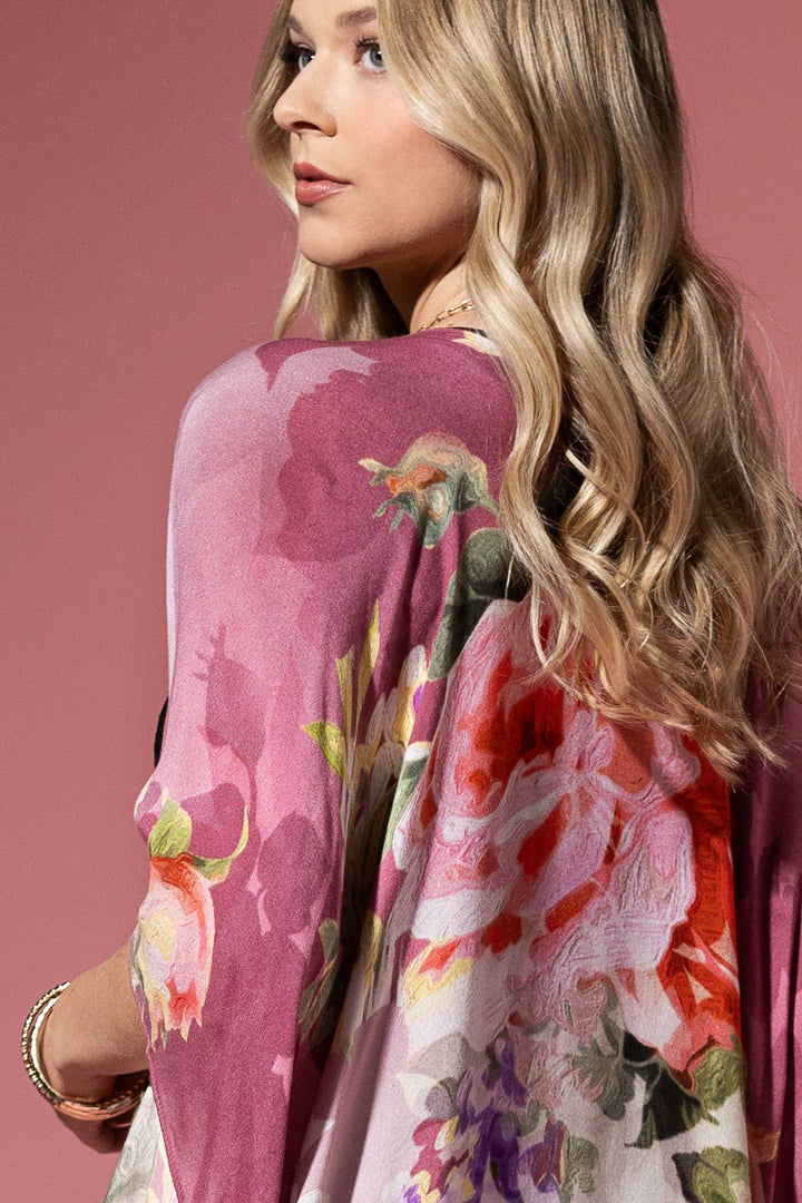 Chateau Rose Print Kimono