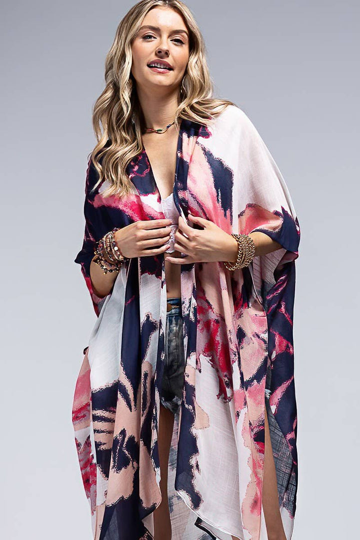 Lightweight Water Colour Floral Kimono