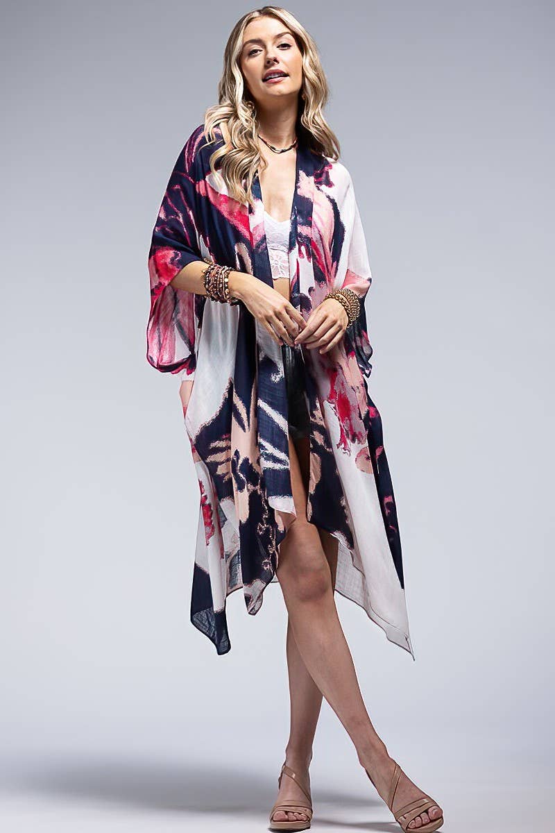 Lightweight Water Colour Floral Kimono