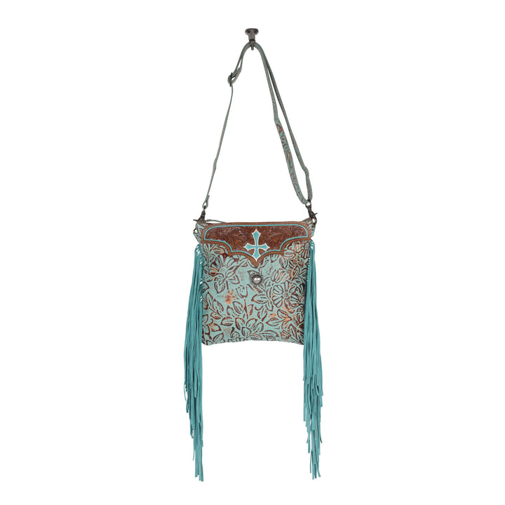 Mariah Azure Blue Fringed Handbag