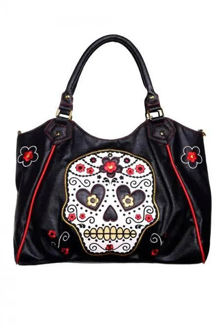 Sugar Skull Vegan PVC Handbag